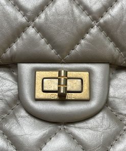 Alternative view of Chanel 2.55 Reissue 227 Metallic Pale Gold Quilted Leather